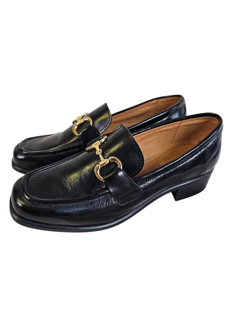 Cruza Made In Portugal Leather Horsebit Heeled Loafters Size 40